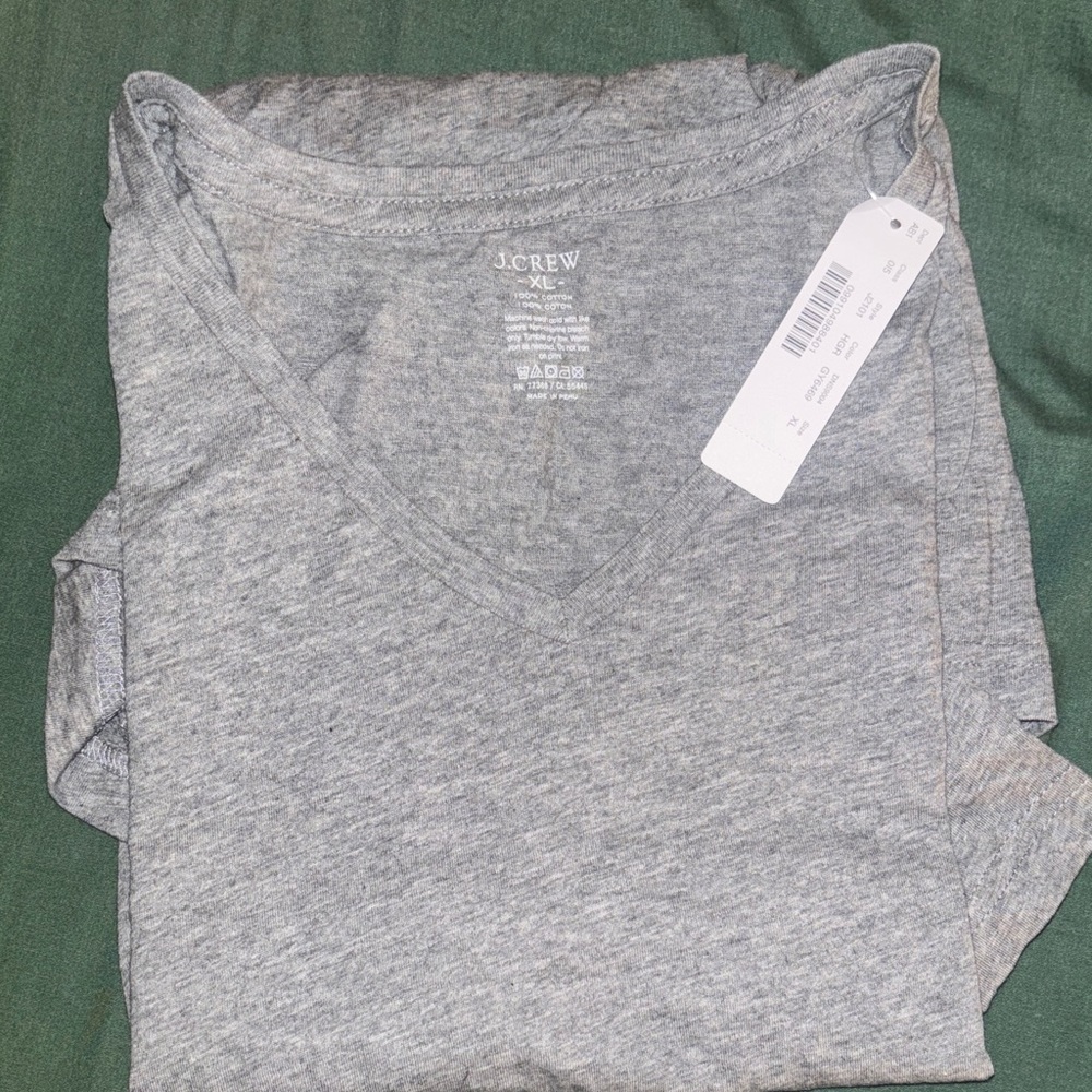 J. Crew Heather Gray V-Neck Tee